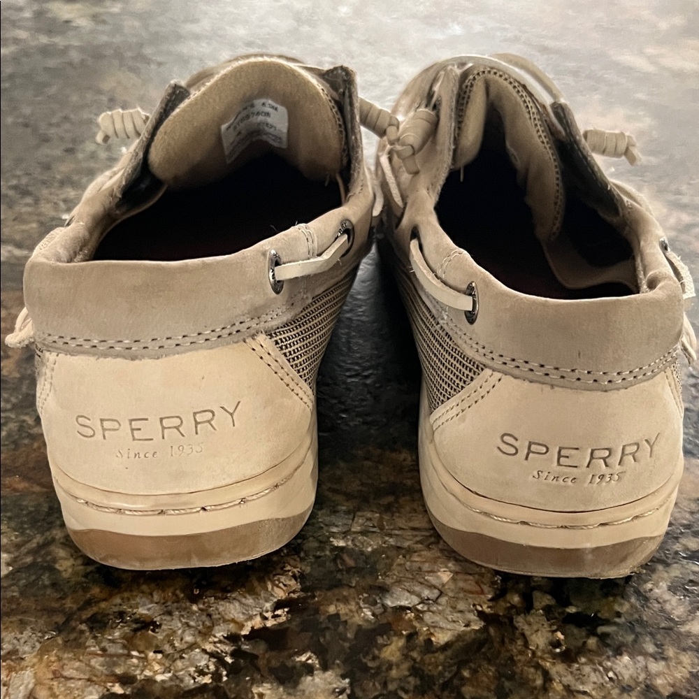Sperry women’s Cream Leather Boat Shoes